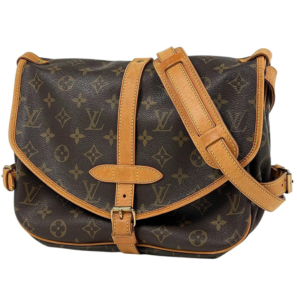 Louis Vuitton Saumur Crossbody Bag Monogram Brown